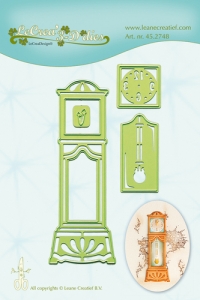 Billede: skære/prægeskabelon standerur, LEANE DIE CUT/EMB “Grandfather Clock