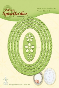 Billede: skæreskabelon oval der bl.a. kan bruges til spirella, LEANE DIE CUT “Ovals” 45.3318, førpris kr. 98,- nupris