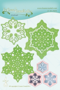 Billede: skære/prægeskabelon 3 iskrystaller, LEANE DIE CUT/EMB “Ornament Crystal” 45.3929, førpris kr. 96,- nupris