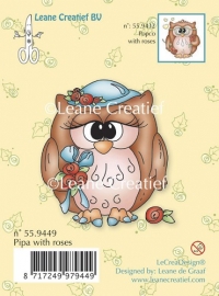 Billede: stempel uglepige med rose, 55.9449, leane de graff