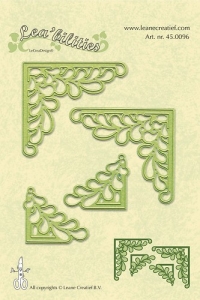 Billede: Leane Die Cut/emb 45.0096, 4 bladranke hjørner, førpris kr. 80,00, nupris