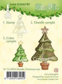 Billede: Leane Stempel 55.0959, Doodle Christmas tree, førpris kr. 40,00, nupris