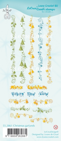 Billede: LEANE CLEARSTAMP, 55.2861, Christmas Garlands, førpris kr. 48,00, nupris
