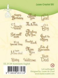 Billede: LEANE CLEARSTAMP “Sentiments English