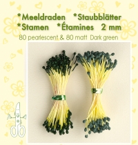 Billede: Leane Stamen 2mm 80 Matt + 80 Pearl “Dark Green” 26.4384, støvdragere