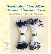Billede: Leane Stamen 2mm 80 Matt + 80 Pearl “Navy Blue” 26.4414, støvdragere