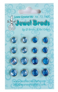 Billede: Leane Jewel Brads 8x8mm & 8x10mm “Dark & Light Blue” 72.1420