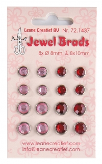 Billede: Leane Jewel Brads 8x8mm & 8x10mm “Bordeaux & Light Pink” 72.1437