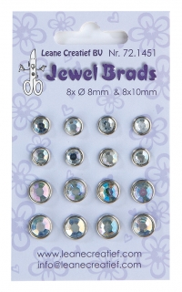 Billede: Leane Jewel Brads 8x8mm & 8x10mm “Crystal” 72.1451