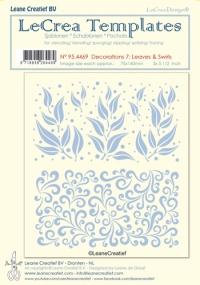 Billede: LEANE Stencil “Leaves & Swirls” 95.4469, 2 mønstre á 75x140mm