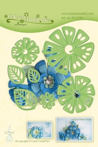 Billede: skære/prægeskabelon blomster med blade, LEANE DIE CUT/EMB “Fantasy Flower” 45.5336, Velegnet til Flower Foam - Passer til p384344