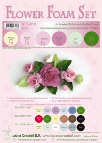 Billede: Leane Flower Foam A4 0,8mm “Assortment Set 8” 6 assorterede farver 25.4988, Inklusiv vejledning