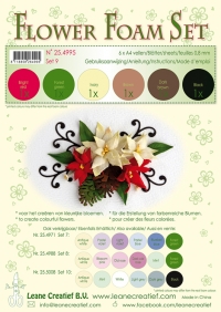 Billede: Leane Flower Foam A4 0,8mm “Assortment Set 9″ 6 assorterede farver 25.4995, Inklusiv vejledning