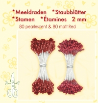 Billede: Leane Stamen 2mm 80 Matt + 80 Pearl “Red” 26.4865