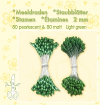 Billede: Leane Stamen 2mm 80 Matt + 80 Pearl “Light Green” 26.4872
