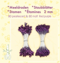 Billede: Leane Stamen 2mm 80 Matt + 80 Pearl “Red Purple” 26.4889