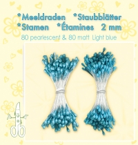Billede: Leane Stamen 2mm 80 Matt + 80 Pearl “Light Blue” 26.4896