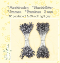 Billede: Leane Stamen 2mm 80 Matt + 80 Pearl “Light Grey” 26.4902