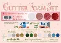 Billede: LEANE GLITTER FOAM A4 “Set 4, Red / White” 4 ASSORTEREDE FARVER 25.5213