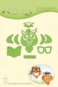 Billede: skære/prægeskabelon klog studenterugle, LEANE DIE CUT/EMB “Graduation Owl” 45.5596