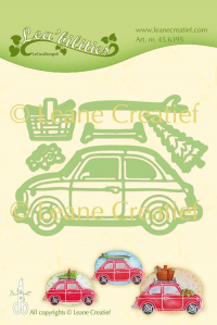 Billede: skære/prægeskabelon fiat 500 med tagbagagebæger, LEANE DIE CUT/EMB 