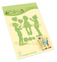 Billede: skære/prægeskabelon 3 klovne, LEANE DIE CUT/EMB, Clowns, 45.7224
