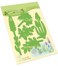 Billede: skæreskabelon blomster, blade og kviste, LEANE DIE CUT/EMB 