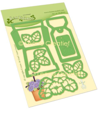 Billede: skære/prægeskabelon potteplante, hvori label med blomster kan sættes ned i, Leane Dies Cut/Emb 
