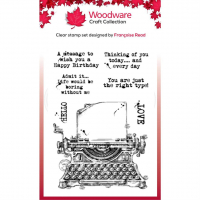 Billede: Woodware Clearstamp, Vintage Typewritter, FRS841, A6 