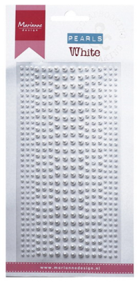 Billede: Marianne Design halvperler White, 2mm, 3mm, 4mm, ca. 496 stk. 