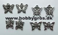 Billede: metalpynt sommerfugle, 8 charms fra marianne design