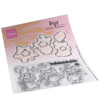 Billede: skæreskabelon og stempler 3 glade grise, MARIANNE DESIGN CLEARSTAMP + DIE EC0187 Eline's Pigs