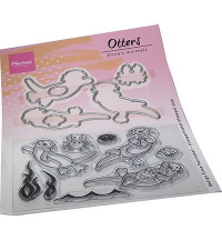 Billede: skæreskabelon og stempler oddere, MARIANNE DESIGN CLEARSTAMP + DIE EC0191 Otters