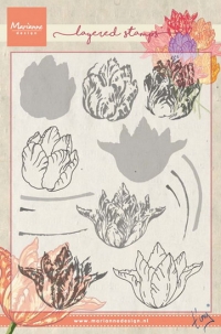 Billede: MARIANNE DESIGN STEMPEL tulipan, TC0852 Tiny’s Tulip (Layering), 108x149mm, førpris kr. 76,00, nupris