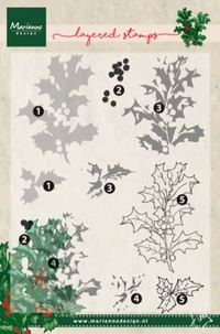 Billede: MARIANNE DESIGN STEMPEL TC0862 TINY’S HOLLY (LAYERING), førpris kr. 76,00, nupris