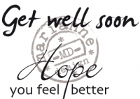 Billede: Marianne Design Stempel CS0895 Get Well Soon, førpris kr. 18,- nupris