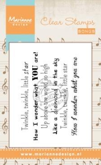 Billede: MARIANNE DESIGN STEMPEL sangtekst,  CS0966 Song: Twinkle twinkle little star, førpris kr. 28,- nupris