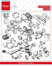 Billede: MARIANNE DESIGN STEMPEL CS0970 Tiny's Background: Sea shells, 130x130mm, førpris kr. 68,- nupris