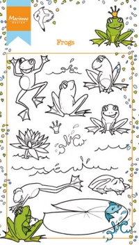 Billede: MARIANNE DESIGN STEMPEL HT1617 HETTY'S Frogs, åkande og frøer, 94x140mm, førpris kr. 56,00, nupris