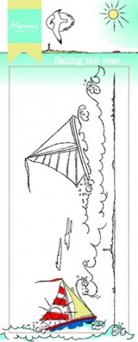 Billede: MARIANNE DESIGN STEMPEL HT1623 Hetty’s Border – Sailing at the seas, 143x51mm, førpris kr. 48,00, nupris