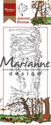 Billede: MARIANNE DESIGN STEMPEL HT1636 HETTY’S Border: Autumn Forrest, 140x49mm