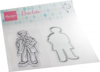 Billede: Marianne Design Clearstamp + die HT1660 Hetty's Doctor, 30x85 & 32x87mm