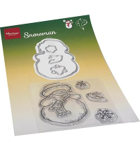 Billede: stempel og skæreskabelon snemand, Marianne Design Clearstamp + die HT1667 Hetty's Snowman, 54x86mm