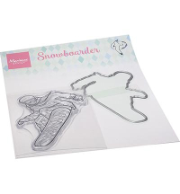 Billede: stempel og skæreskabelon snowboarder, Marianne Design Clearstamp + die HT1668 Hetty's Snowboarder, 57x77mm