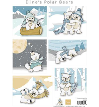 Billede: MARIANNE DESIGN 3D ARK 1 STK AK0088 Eline's Polar Bears, 6 billeder med isbjørne