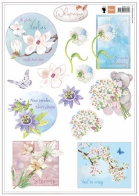 Billede: blomster og bamse, EWK1233 Whispering 2, marianne design