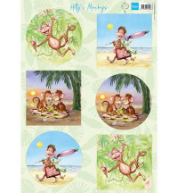 Billede: MARIANNE DESIGN 3D ARK 1 STK HK1710 Hetty’s Monkeys