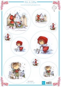 Billede: Don og Daisy i vintersysler, DDK3217 Nostalgic Christmas, marianne design