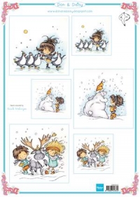 Billede: Daisy og Don med pingviner, isbjørn og rensdyr, marianne design