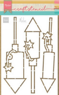 Billede: MARIANNE DESIGN CRAFT STENCIL PS8050 Fireworks, 210x149mm 
